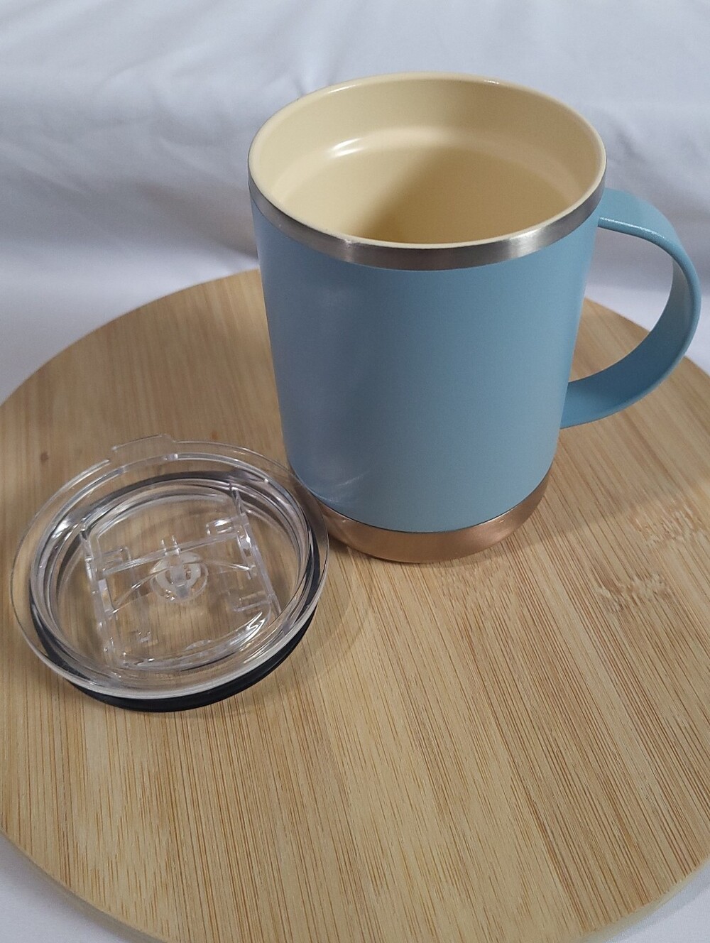 Asobu Ultimate Mug 12 Oz 360 Mil Stainless Steel Baby Blue